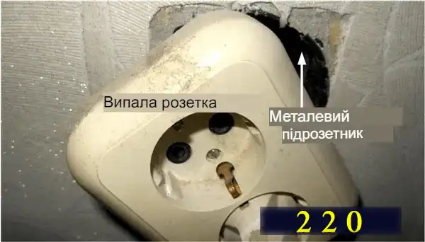 Металевий підрозетник старого типу: ризик розхитування вимикача при слабкому затягуванні
