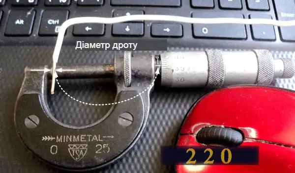 Формула площі поперечного перерізу кабелю