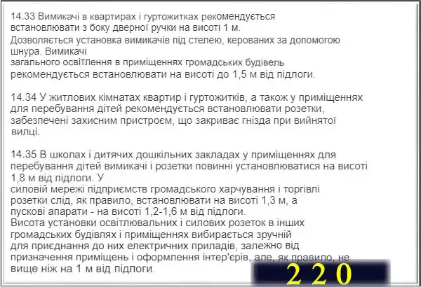Установка розеток та вимикачів за євростандартом